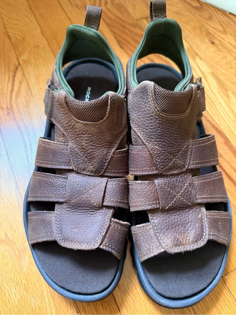 Rockport Rocklake Brown Leather Fisherman’s Sandals Men’s Size 11